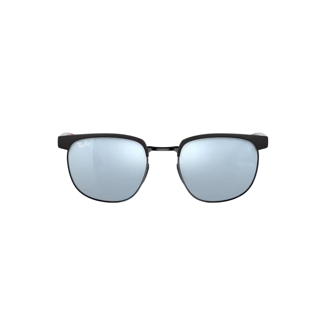 FERRARI RAY BAN ORB3698M negro mate lente espejado gris frente FERRARI RAY BAN ORB3698M negro