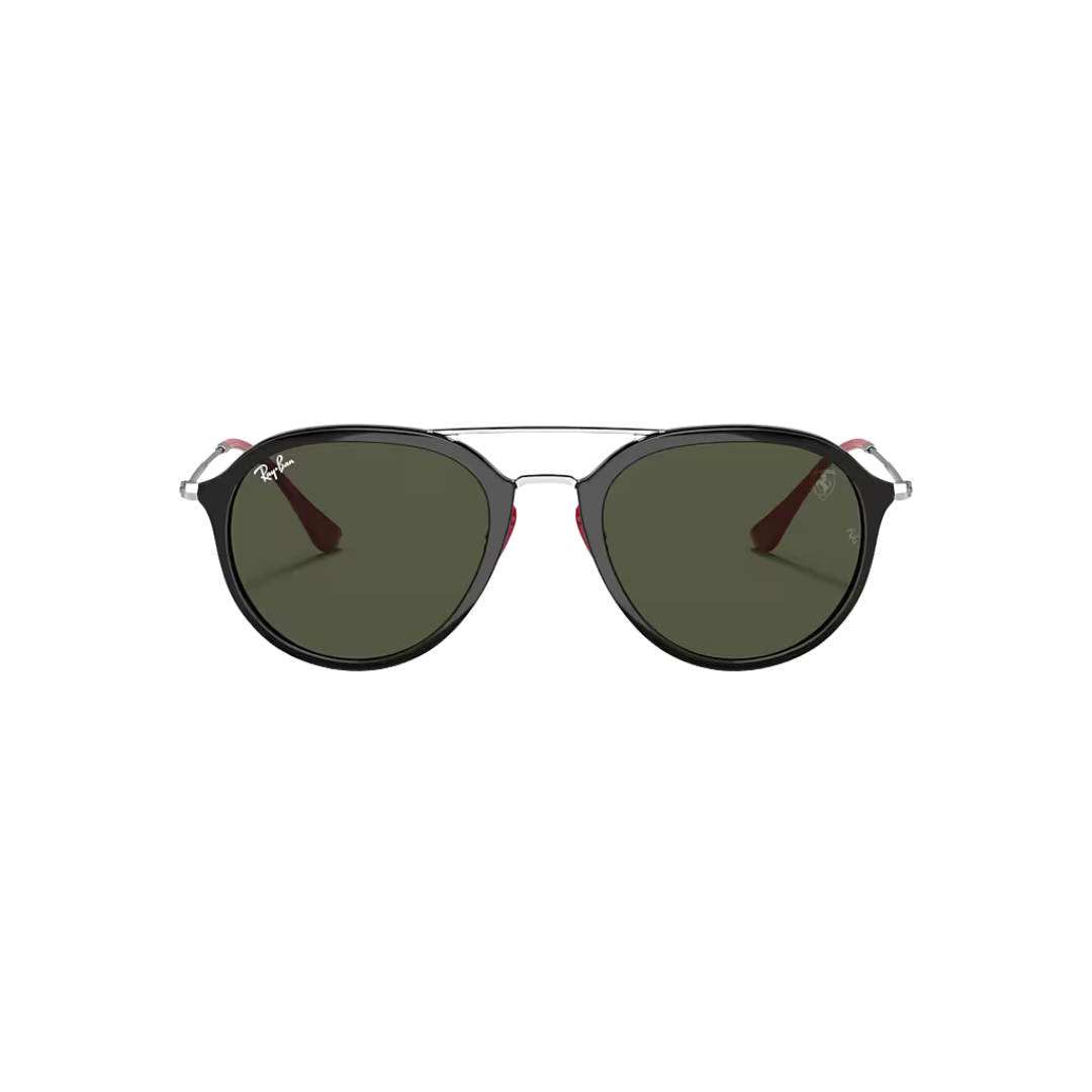 FERRARI RAY BAN ORB4369M negro brillante lente verde oscuro frente FERRARI RAY BAN ORB4369M negro
