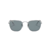 anteojo de sol RAY BAN modelo 0rb3857 Frank color plateado con lentes azules