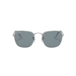 anteojo de sol RAY BAN modelo 0rb3857 Frank color plateado con lentes azules