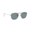 anteojo de sol RAY BAN modelo 0rb3857 Frank color plateado con lentes azules