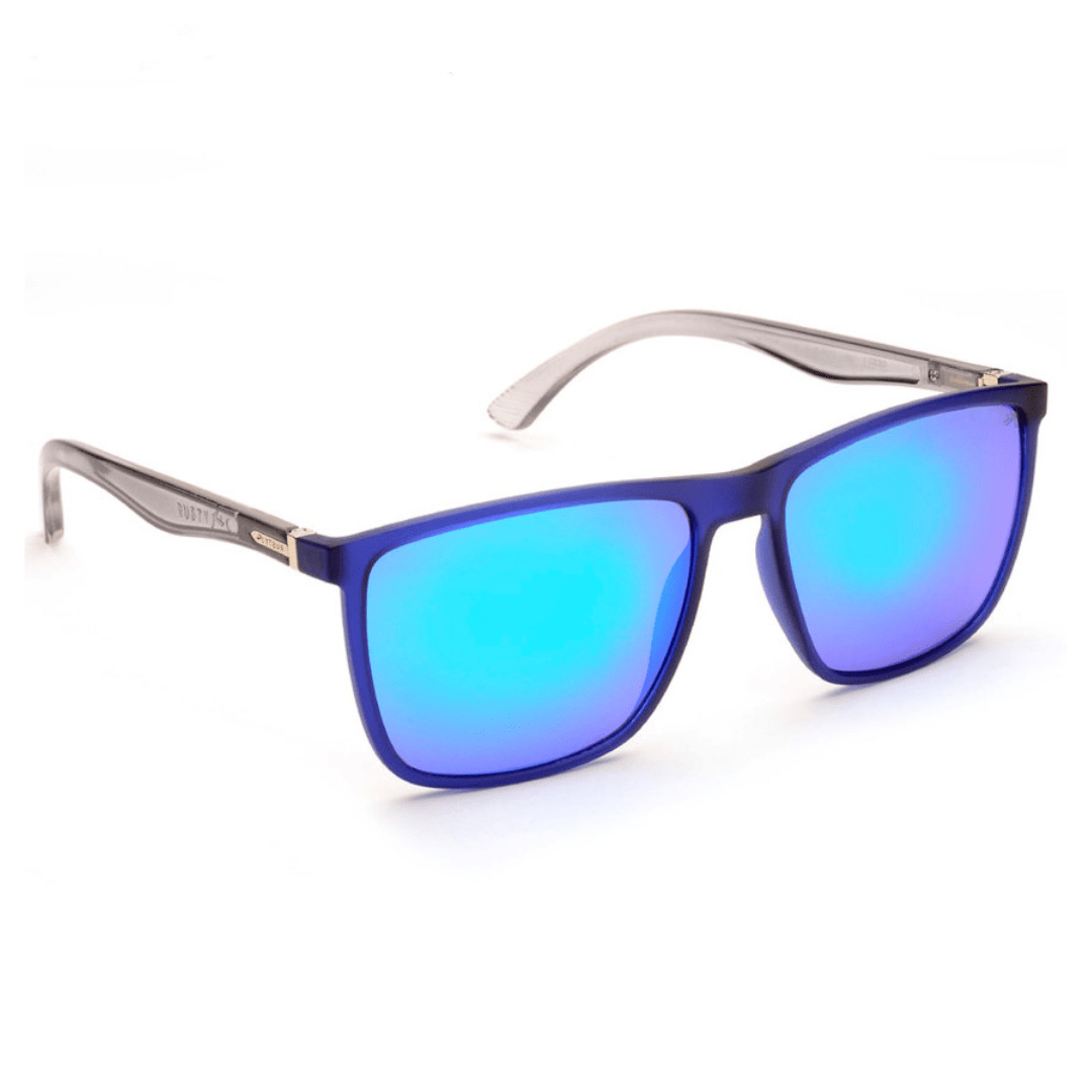 ANTEOJO DE SOL RUSTY SPELL MBLU-670 R.BLUE PERFIL ANTEOJO DE SOL RUSTY SPELL MBLU-670 R.BLUE FRENTE. ARMAZÓN DE G-FLEX | BISAGRAS FLEX CUSTOMIZADAS. COLOR DE FRENTE AZUL MATE, CON PATILLAS TRANSLUCIDAS. CRISTALES AZUL ESPEJADO