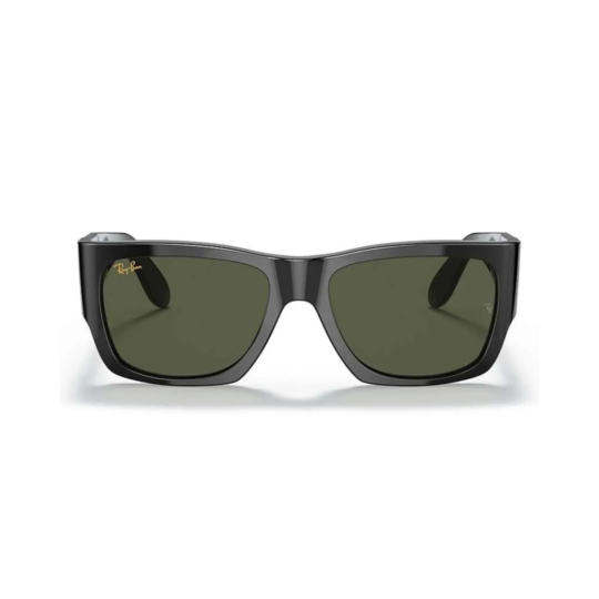 ANTEOJO DE SOL RAY-BAN MODELO 0RB2187 Wayfarer Nomad ARMAZON COLOR NEGRO BRILLO CON LENTES COLOR G-15 VERDE