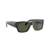 ANTEOJO DE SOL RAY-BAN MODELO 0RB2187 Wayfarer Nomad ARMAZON COLOR NEGRO BRILLO CON LENTES COLOR G-15 VERDE