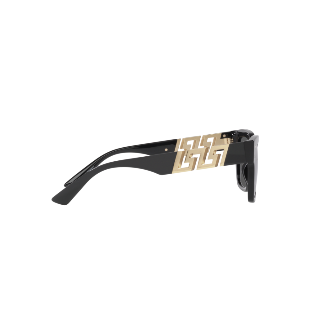 VERSACE 4421 negro detalle dorado lente gris perfil VERSACE 4421 negro- dorado
