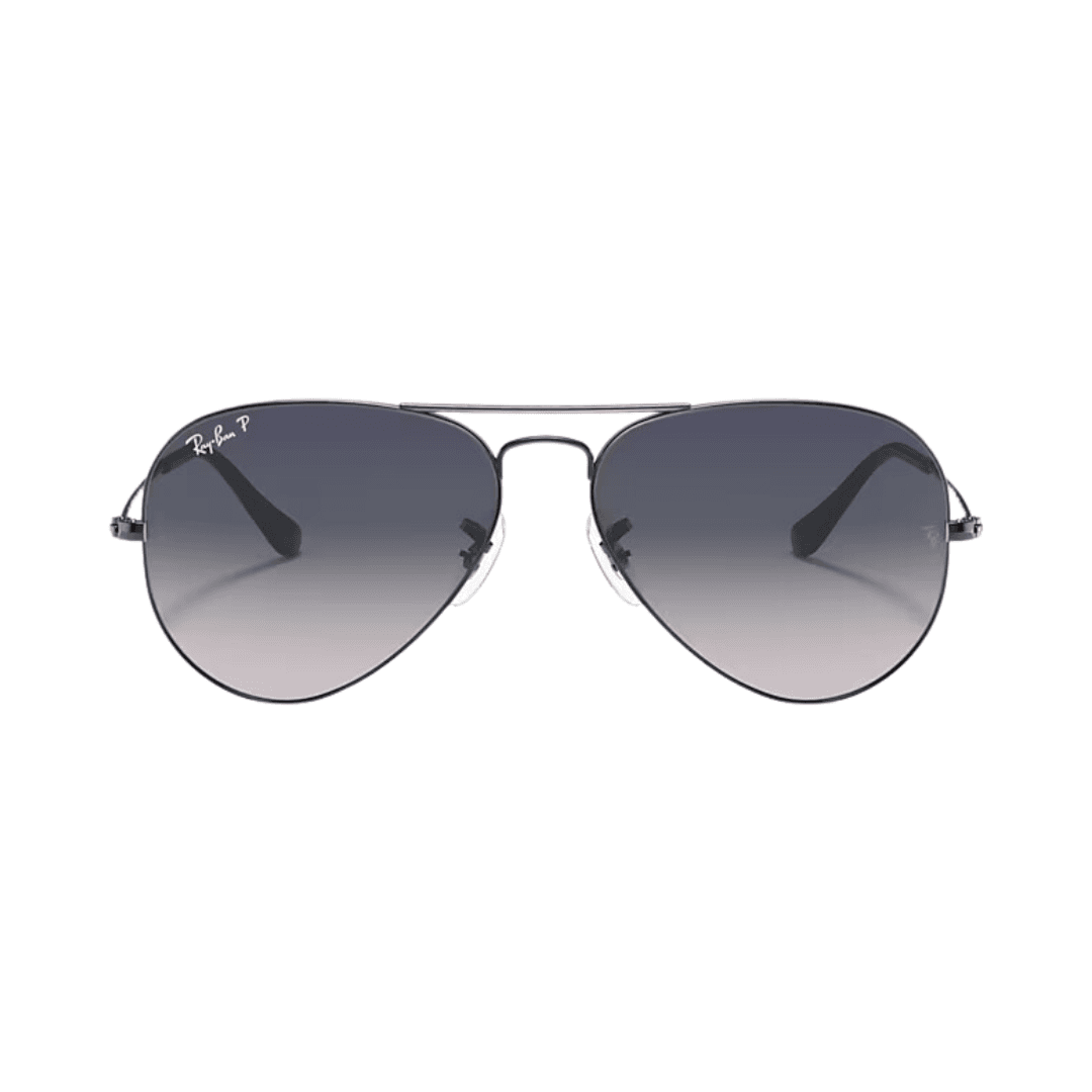 anteojo de sol ray-ban modelo 0rb3025 aviator large metal rb3025 004/78 peltre con lentes gris degradé