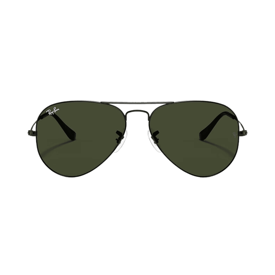 RAYBAN AVIATOR LARGE METAL RB3025 L2823 negro lente gris PERFIL anteojo de sol RAY-BAN modelo AVIATOR RB3025L armazon color negro con lentes g-15 verdes
