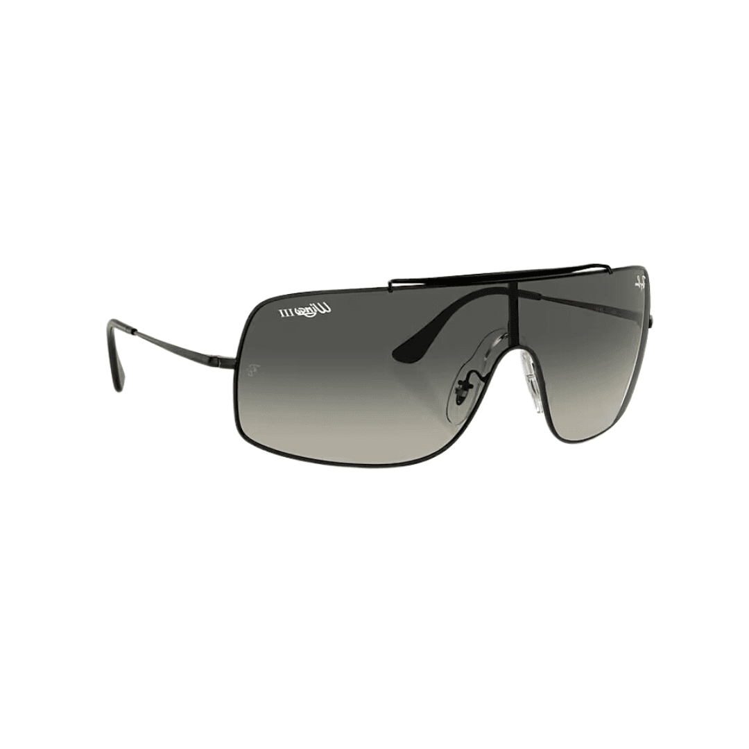 RAY BAN WINGS II negro lente gris degrade perfil RAY BAN WINGS II negro