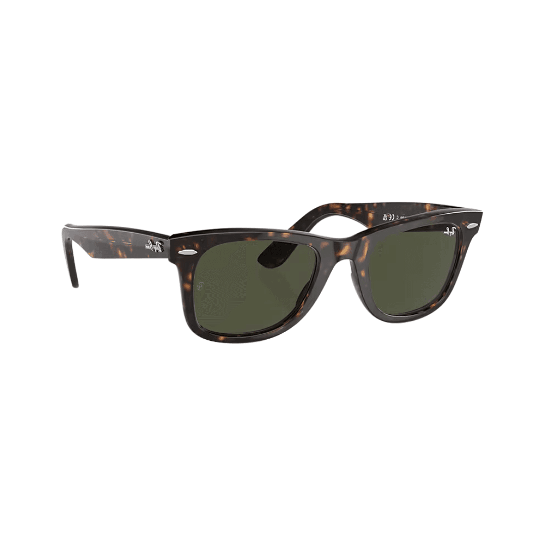 RAY BAN Wayfarer carey lente verde perfil RAY BAN Wayfarer carey
