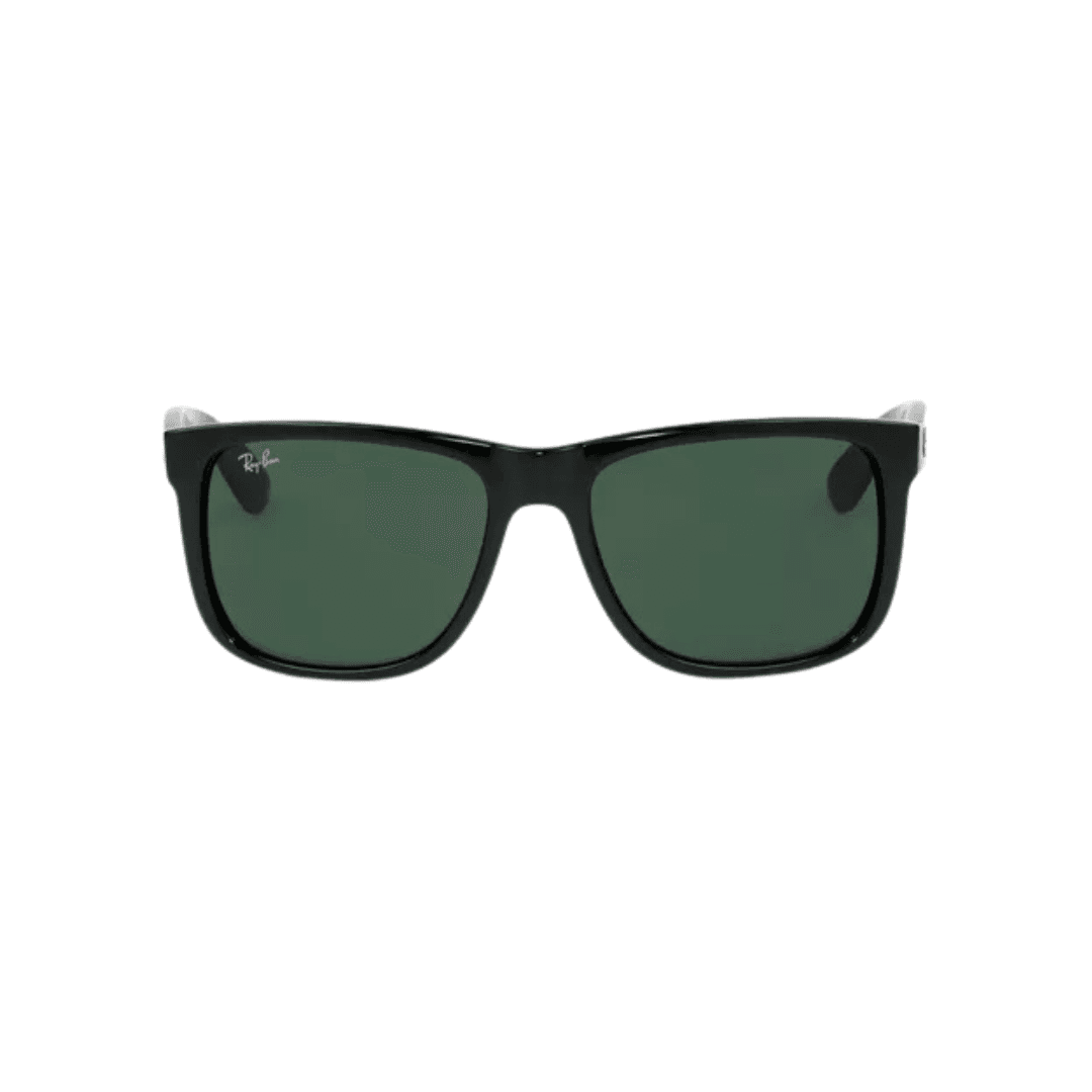 RAY BAN Justin negro brillante lente grisverde frente RAY BAN Justin negro