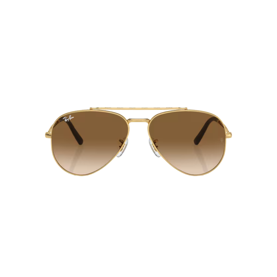 anteojo de sol RAY BAN modelo 0rb3625 new Aviator armazon color dorado con lentes color sepia degradé