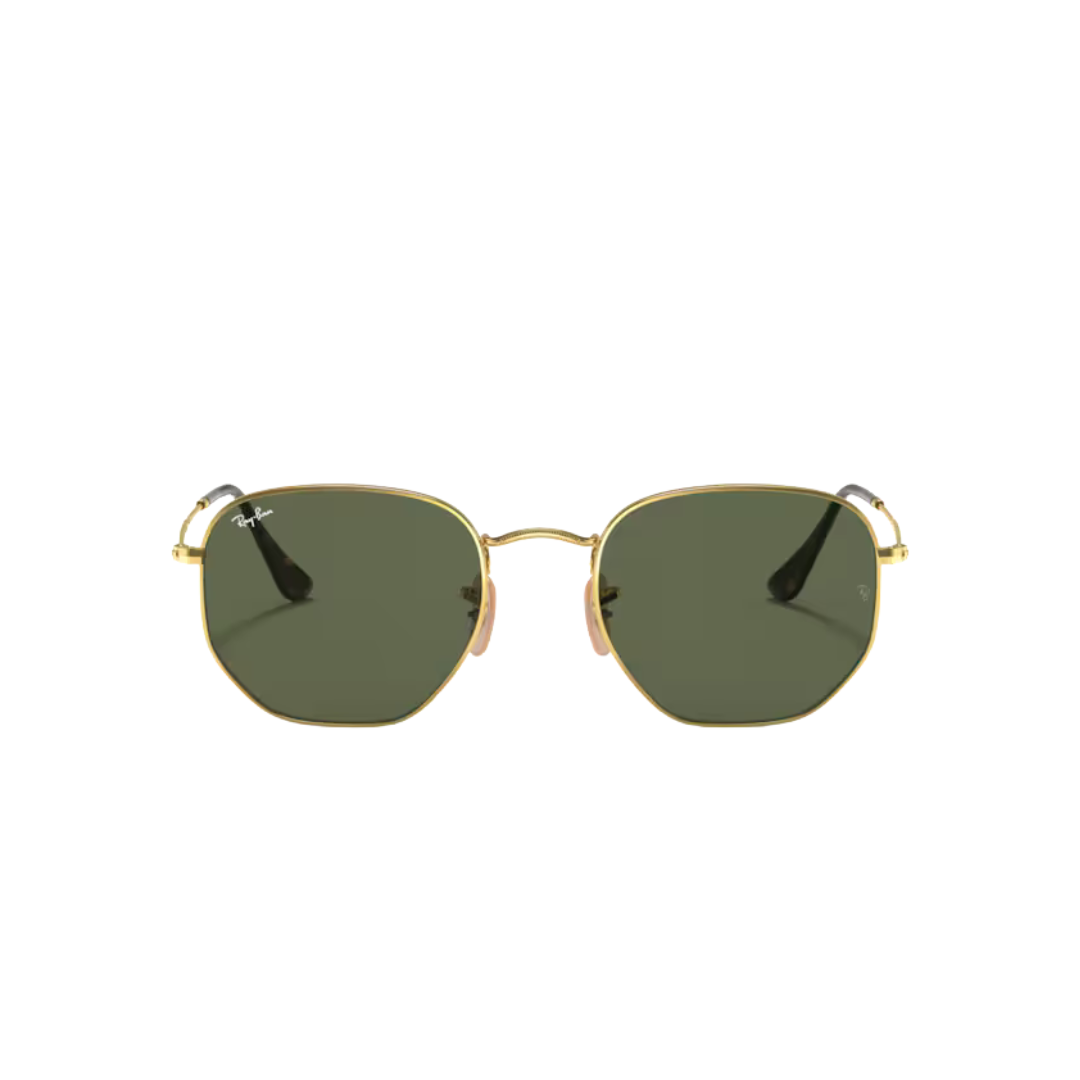 RAY BAN EXAGONAL dorado lente g15 frente ANTEOJO DE SOL RAY BAN MODELO 0RB3548 HEXAGONAL ARMAZON COLOR dorado LENTE COLOR g15 VERDE