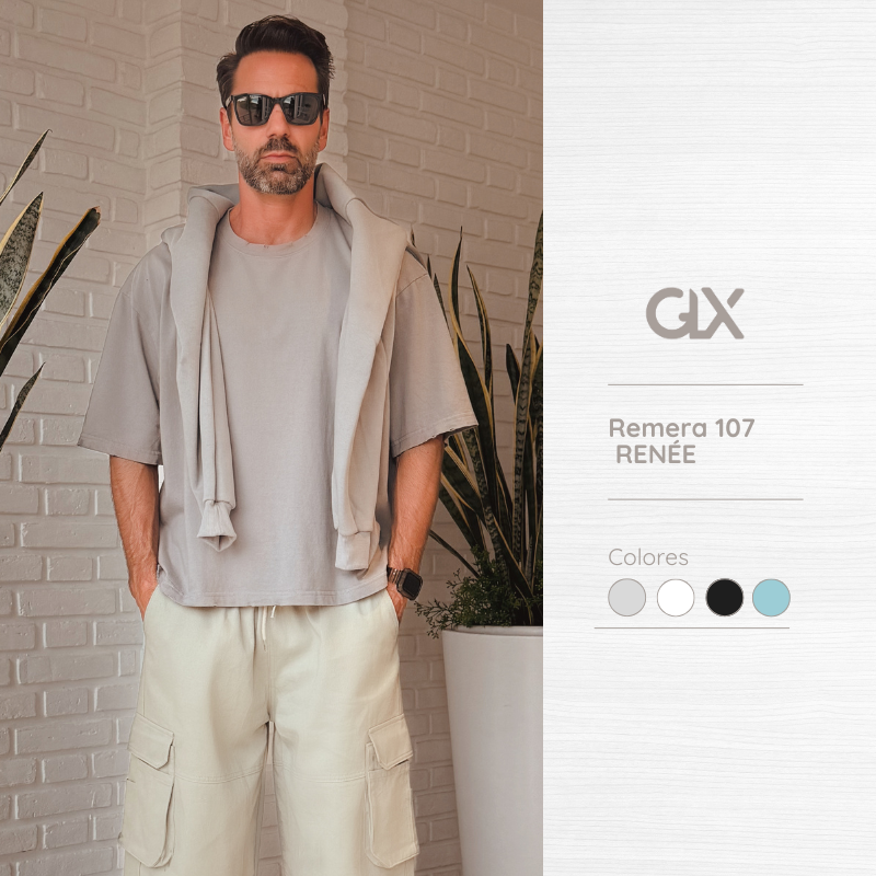 Remera de algodon gris