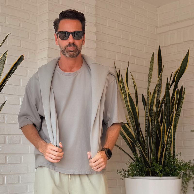 Remera de algodón gris