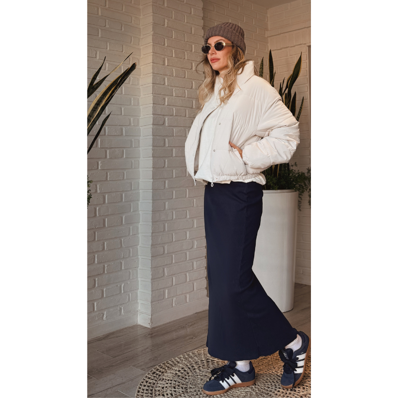 Campera puffer blanca chica