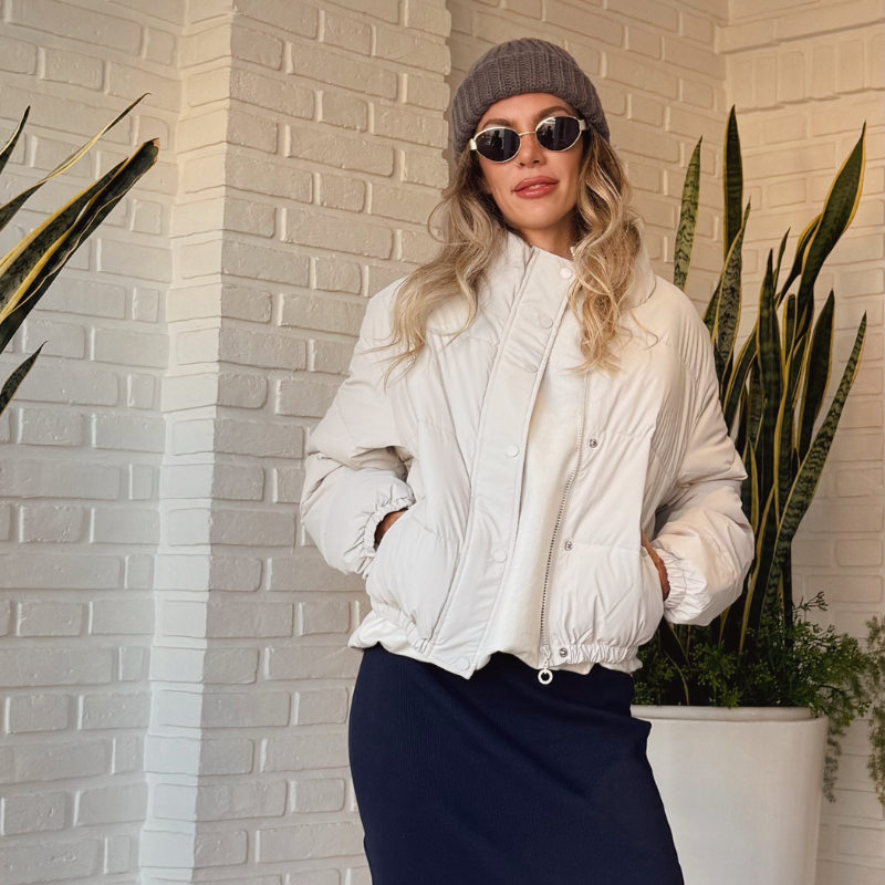 Campera puffer blanca chica