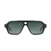ANTEOJO DE SOL RUSTY YEAH C2 POL FRENTE. ARMAZON ACETATO BIO BASED. PATILLAS DE ACETATO. LENTES POLARIZADAS. MODELO DE COLOR NEGRO TERMINACION BRILLO CON LENTES COLOR VERDE OSCURO DEGRADÉ
