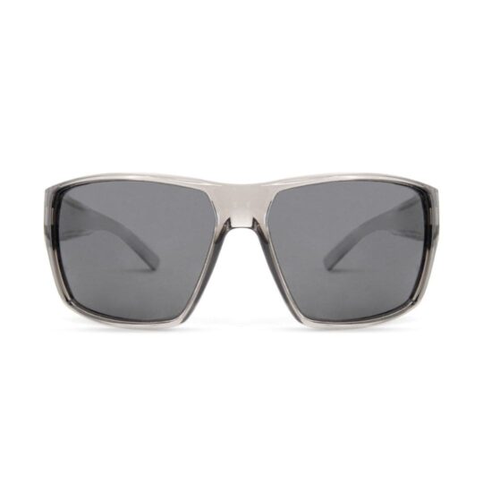 ANTEOJO DE SOL RUSTY ACHES D GREY S 08 POL FRENTE. ARMAZON G-FLEX. PATILLAS G-FLEX. COLOR GRIS TRANSLUCIDO. LENTES POLARIZADAS COLOR GRIS COMPACTO