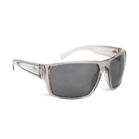 ANTEOJO DE SOL RUSTY ACHES D GREY S 08 POL FRENTE. ARMAZON G-FLEX. PATILLAS G-FLEX. COLOR GRIS TRANSLUCIDO. LENTES POLARIZADAS COLOR GRIS COMPACTO