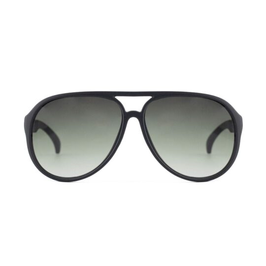 ANTEOJO DE SOL RUSTY GRESENT D OLIVE GS9 FRENTE. ARMAZON Y PATILLAS G-FLEX. CON LENTES 100% UVA Y UVB. MODELO DE COLOR NEGRO MATE CON LENTES VERDE DEGRADÉ