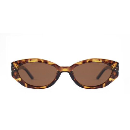 ANTEOJO DE SOL RUSTY TELDEN C3P. ARMAZON Y PATILLAS DE GRILAMID CON LENTES POLARIZADAS. MODELO DE COLOR CAREY TERMINACION BRILLO CON LENTES COLOR SEPIA COMPACTO