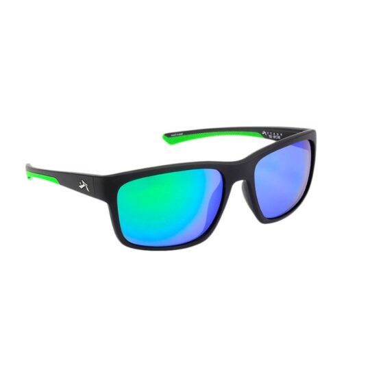 Anteojo de sol rusty fumzer mblk-lemon/revo green. Anteojo de sol armazon color negro mate, con cristales espejados