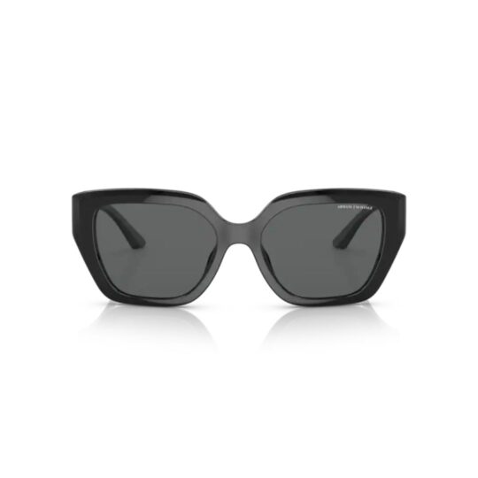 ANTEOJO DE SOL ARMANI EXCHANGE 0AX4125SU 815887 FRENTE. MATERIA DE NYLON COLOR NEGRO BRILLO CON LENTES COLOR GRIS COMPACTO