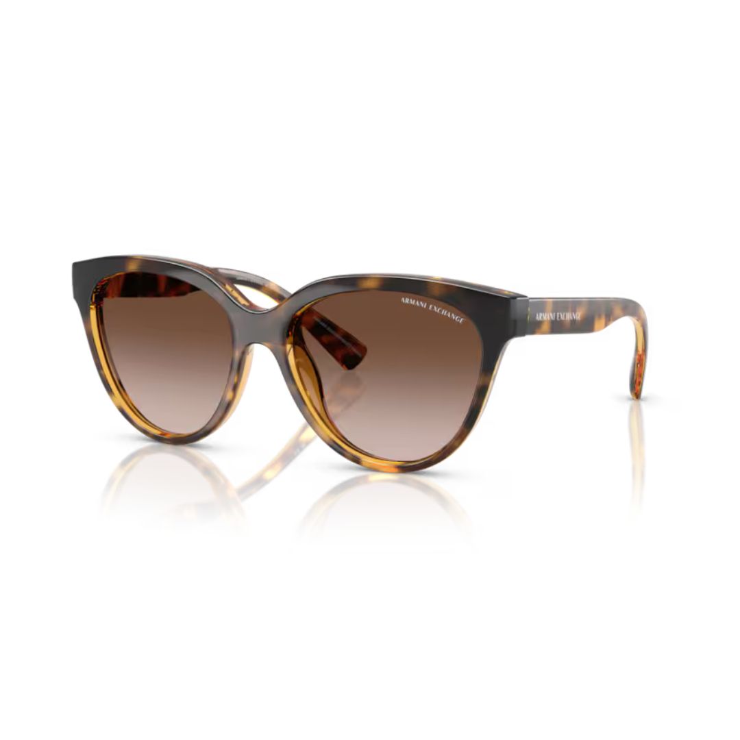 ANTEOJO DE SOL ARMANI EXCHANGE 0AX4148SU 821313 FRENTE. MODELO 100% NYLON COLOR CAREY CON LENTES COLOR SEPIA DEGRADÉ