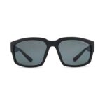 ARMANI EXCHANGE 4142SU 807887 FRENTE. MODELO DE NYLON COLOR NEGRO MATE CON LENTES COLOR GRIS COMPACTO. LENTES POLARIZADAS