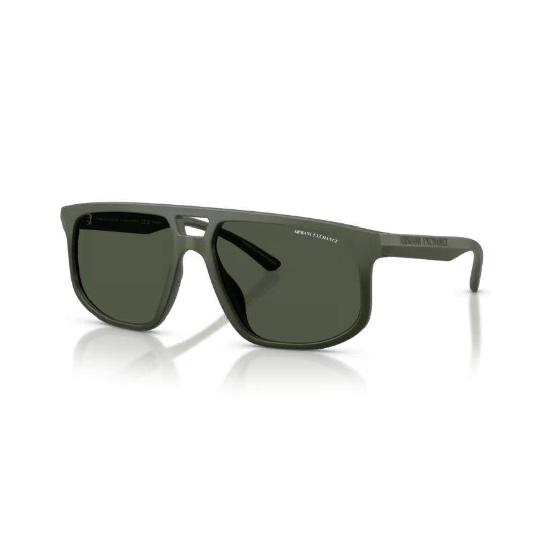ARMANI EXCHANGE 4161SU 83899A FRENTE. MODELO DE NYLON COLOR VERDE MATE DEGRADE CON LENTES COLOR VERDE OSCURO POLARIZADO