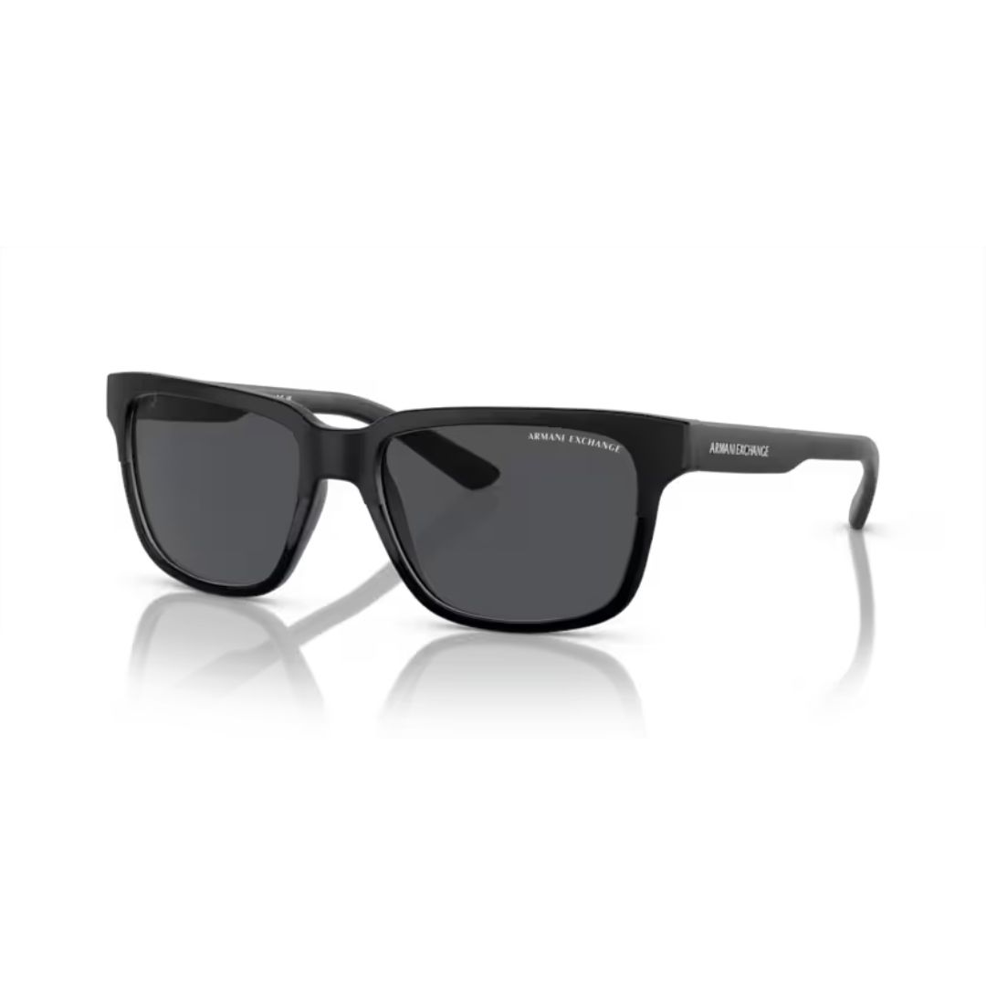 ARMANI EXCHANGE AX4026S 812287 FRENTE. MODELO DE NYLON. COLOR NEGRO MATE CON LENTES COLOR GRIS COMPACTO