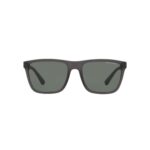 ARMANI EXCHANGE AX4080SL 830571 FRENTE. MODELO DE NYLON COLOR GRIS MATE CON LENTES COLOR G 15 VERDE COMPACTO