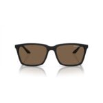 ARMANI EXCHANGE AX4138S 807873 FRENTE. MODELO DE NYLON, CON PATILLAS METALICAS. COLOR NEGRO MATE CON LENTES COLOR SEPIA COMPACTO