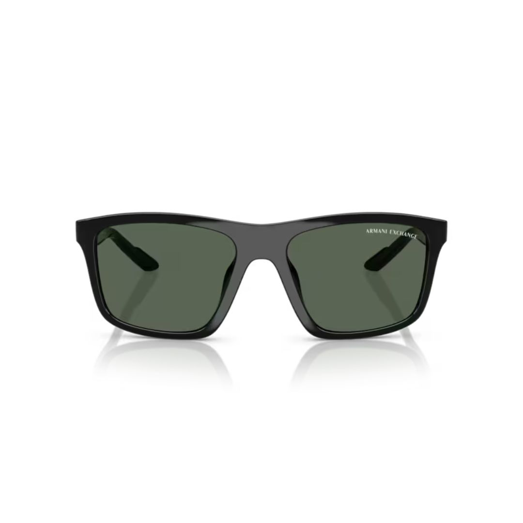 ARMANI EXCHANGE AX4149SU 807871 FRENTE. MODELO DE NYLON COLOR NEGRO BRILLO CON LENTES G 15 VERDE COMPACTO