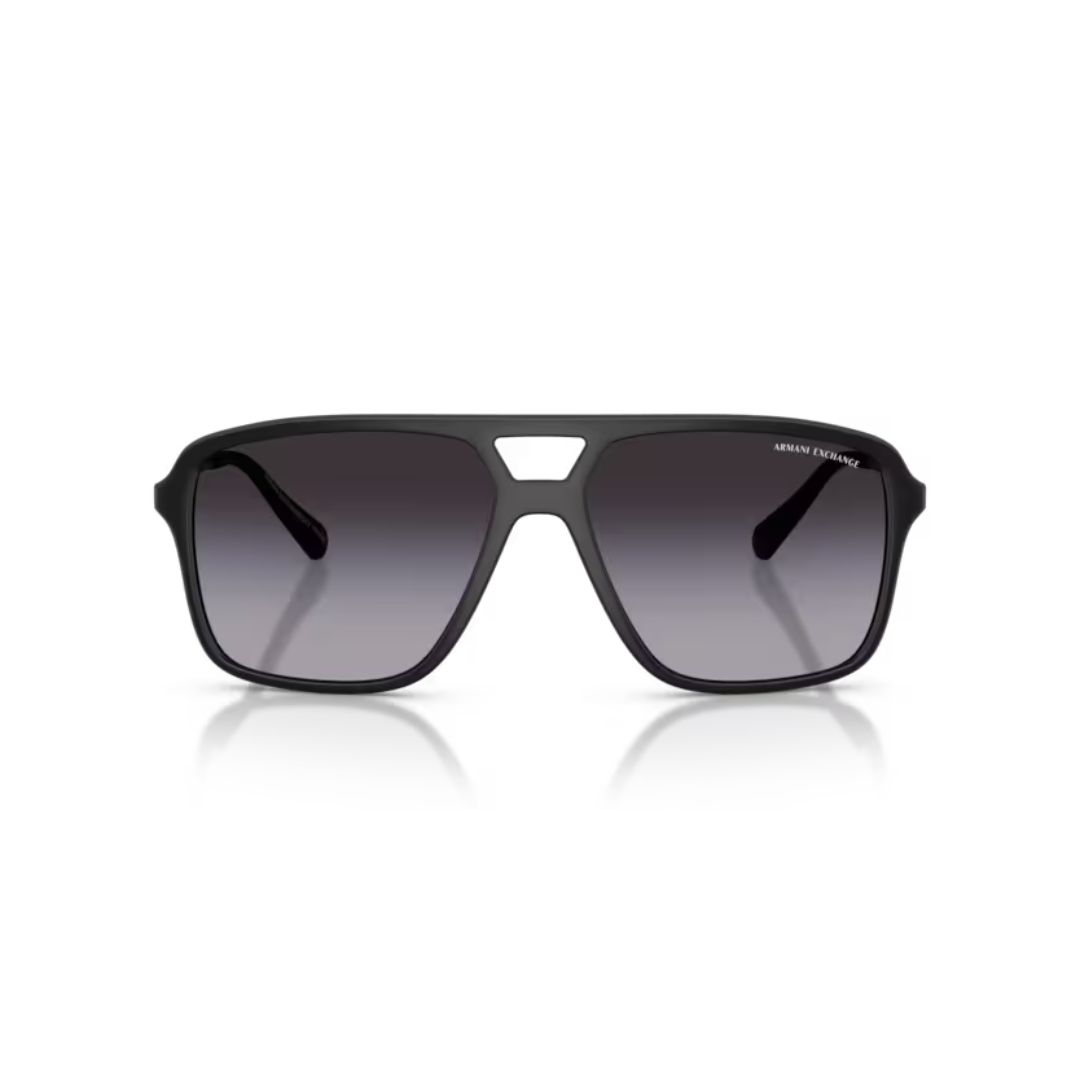 ARMANI EXCHANGE AX4150SU 80788G FRENTE. MODELO DE NYLON CON PATILLAS METALICAS. COLOR NEGRO MATE CON LENTES GRIS DEGRADÉ