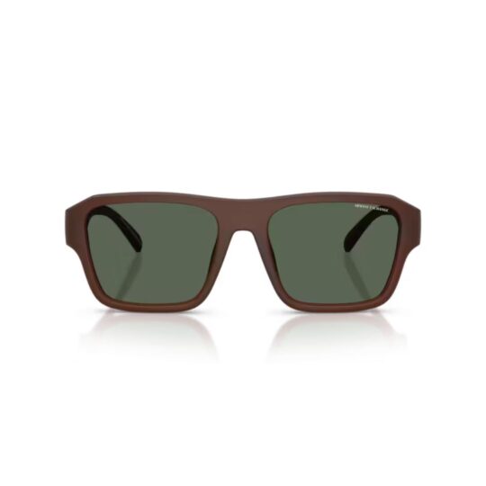 ARMANI EXCHANGE AX4154SU 837371 FRENTE. MODELO DE NYLON COLOR CHOCOLATE MATE CON LENTES COLOR G15 VERDE