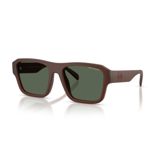 ARMANI EXCHANGE AX4154SU 837371 FRENTE. MODELO DE NYLON COLOR CHOCOLATE MATE CON LENTES COLOR G15 VERDE