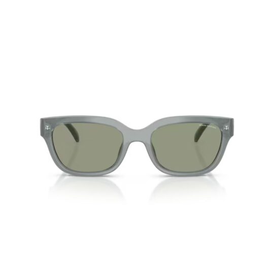 ARMANI EXCHANGE AX4155SU 83752 FRENTE. MODELO DE NYLON COLOR GRIS TRANSLUCIDO CON LENTES COLOR GRIS CLARO COMPACTO