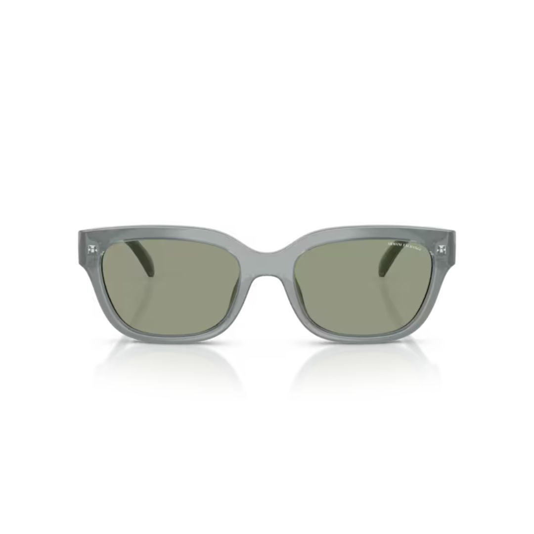 ARMANI EXCHANGE AX4155SU 83752 FRENTE ARMANI EXCHANGE AX4155SU 83752 FRENTE. MODELO DE NYLON COLOR GRIS TRANSLUCIDO CON LENTES COLOR GRIS CLARO COMPACTO