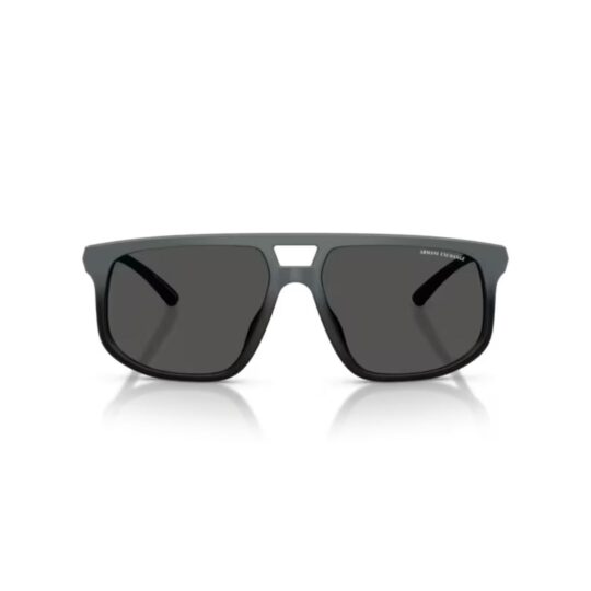 ARMANI EXCHANGE AX4161SU 838887 FRENTE. MODELO DE NYLON COLOR GRIS MATE DEGRADE A NEGRO CON LENTES COLOR GRIS COMPACTO