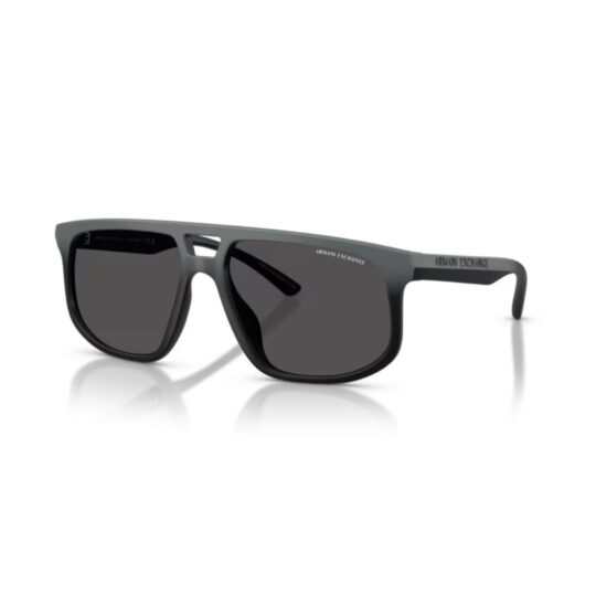 ARMANI EXCHANGE AX4161SU 838887 FRENTE. MODELO DE NYLON COLOR GRIS MATE DEGRADE A NEGRO CON LENTES COLOR GRIS COMPACTO